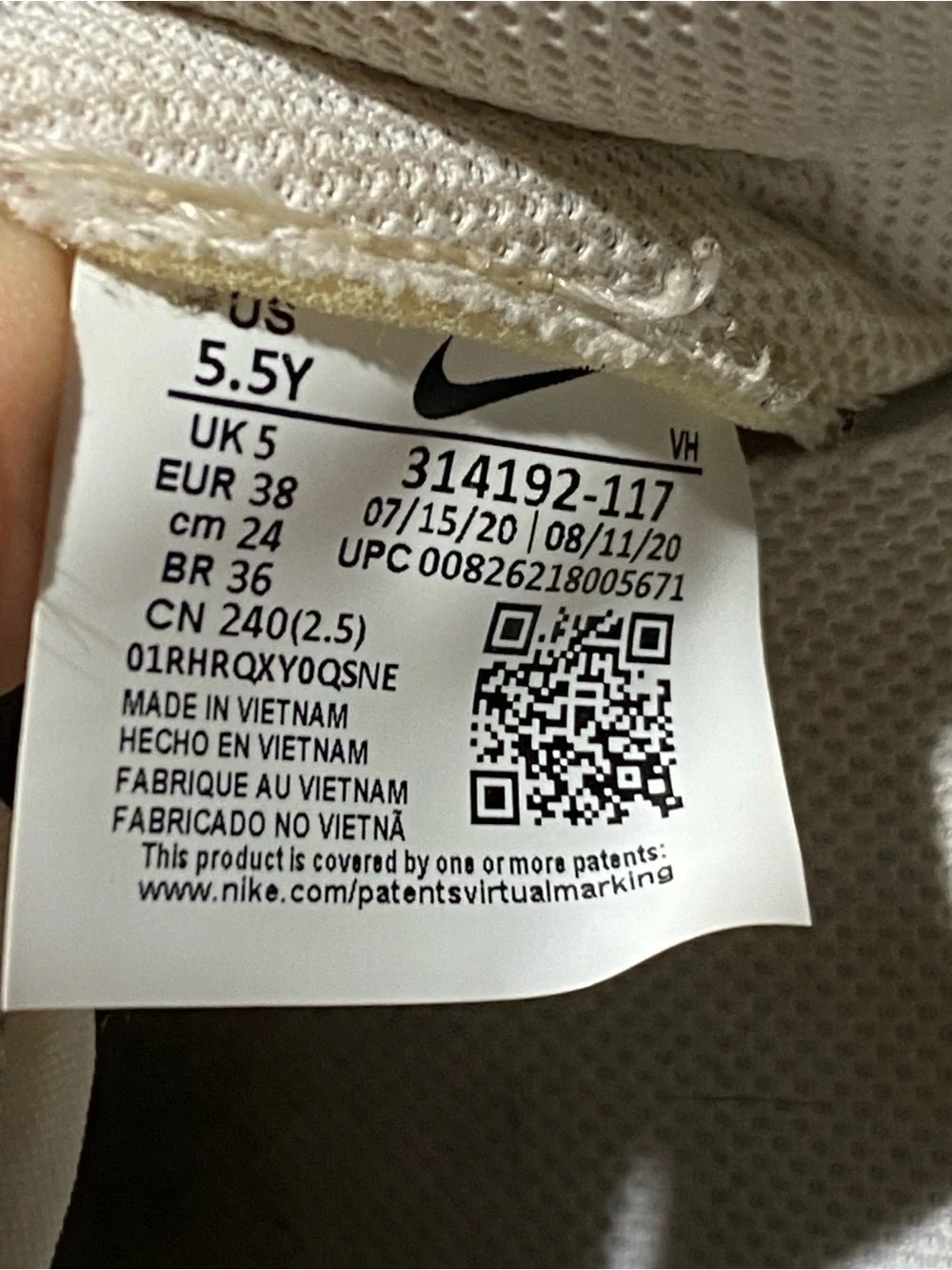 Nike White Kids' Air Force 1 Low Sneakers